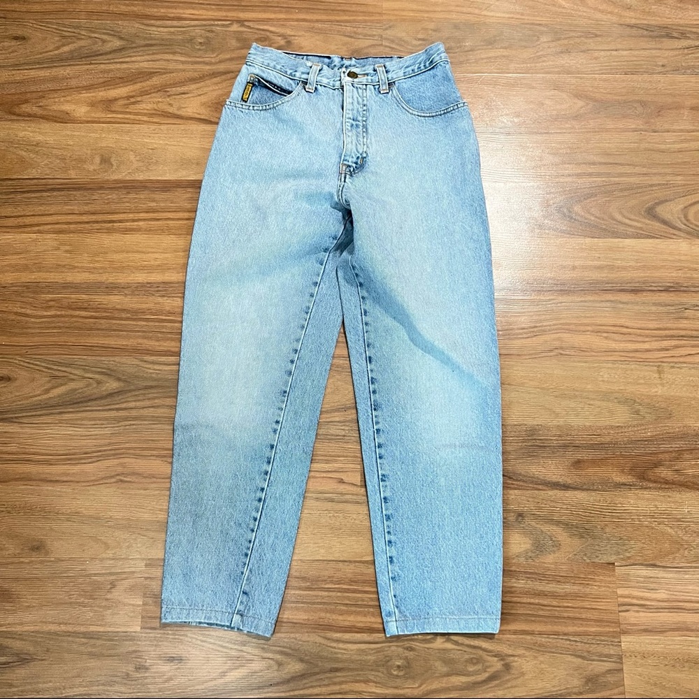 Vintage 90s Armani Jeans Lightwash High Rise Straight Leg Retro Denim 29